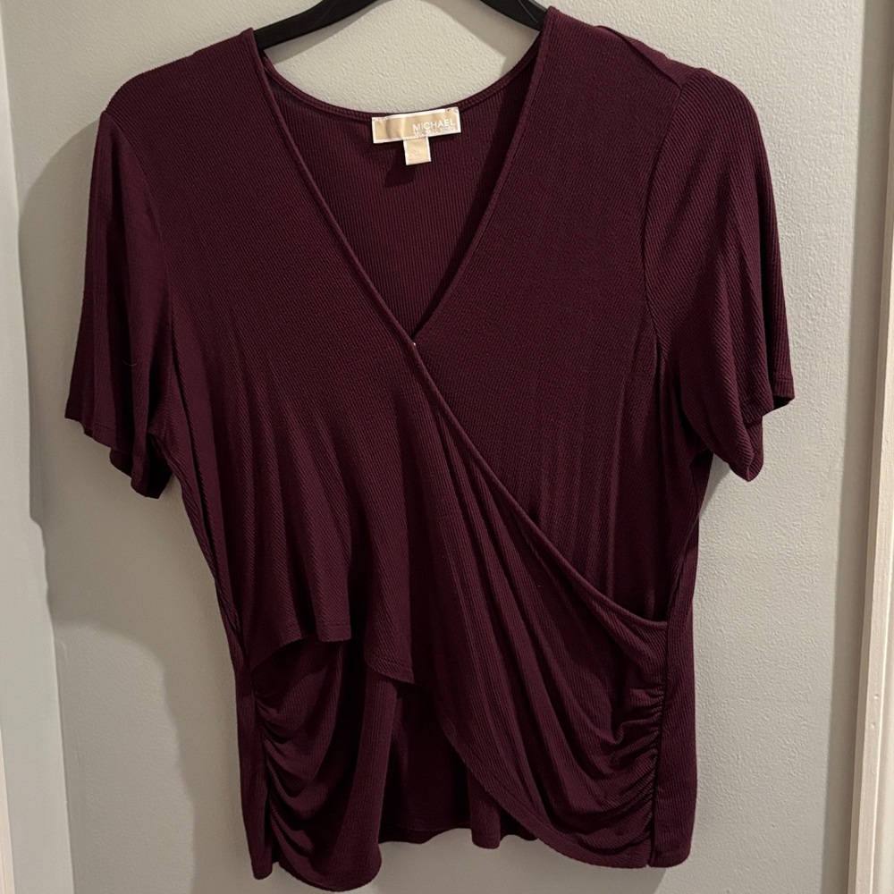 Michael Kors Deep burgundy ribbed top